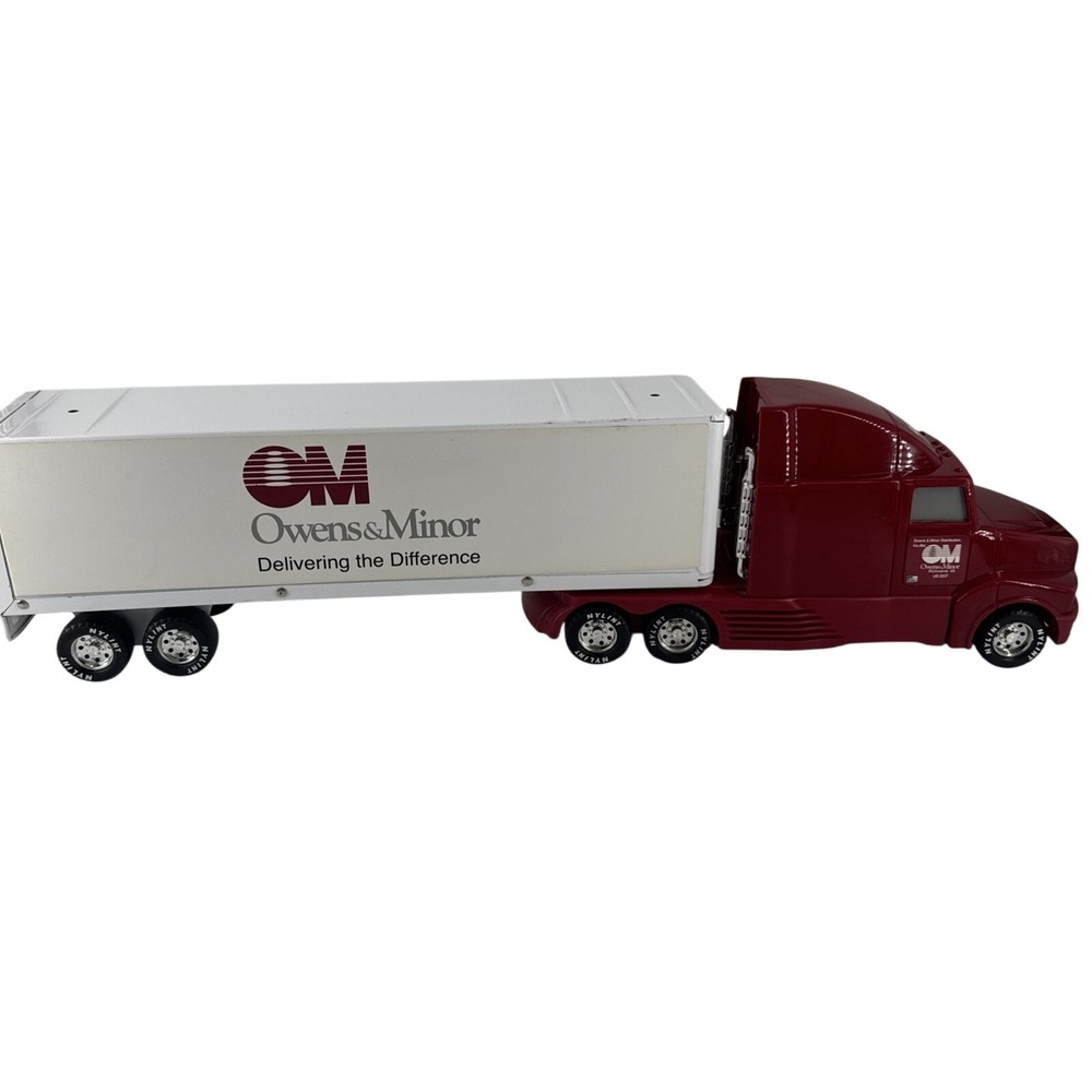 Semi Truck (Plastic) & Metal Trailer Owens‎ & Minor by Funrise w/Sound VTG 2002